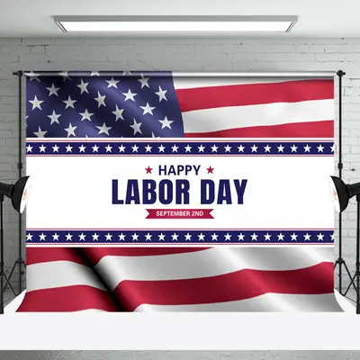 Usa Flag Star September 2nd Happy Labor Day Backdrop