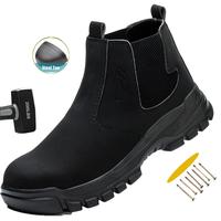 Safety Shoes Men Work Sneakers Indestructible Shoes Anti-smash Puncture-Proof Protective Shoes Steel Toe Construction Work Bo...
