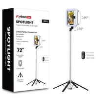 MyBat Pro Selfie Stick, Extendable SpotLight Tripod Stand with 8 Dimmable LED Light, Remote Control Cellphone Holder for Ti...