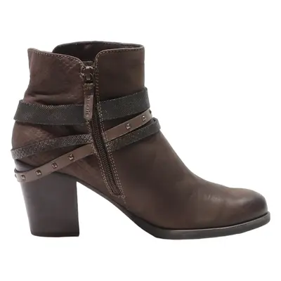 TAMARIS Ankle Boots Brown Leather Womens UK 5