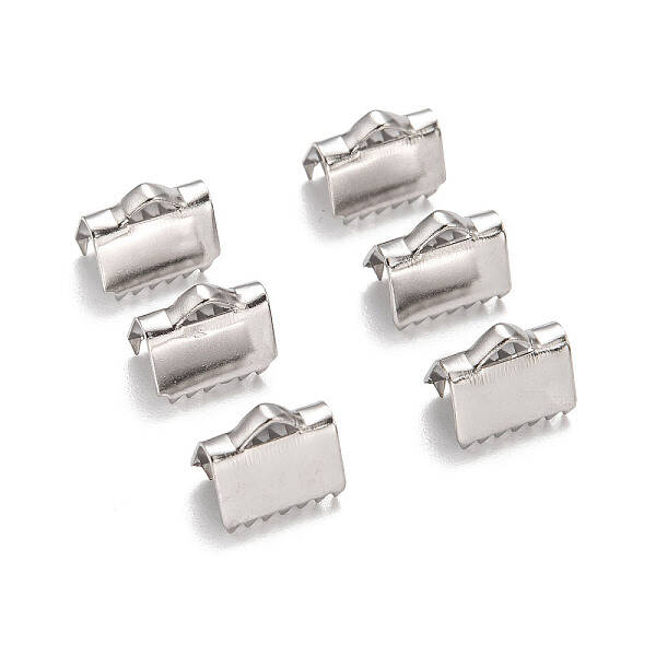 Tarnish Resistant Stainless Steel Ribbon Crimp Ends