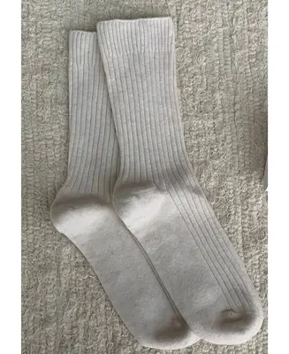 Women's Organic Cotton Ribbed Socks Journal - Salt