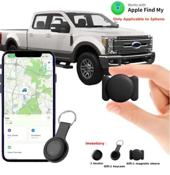 Mini GPS Tracker for Vehicles, GPS Trackers Device with Weatherproof Magnetic Case - No Monthly Fee - Works with Apple Find M...