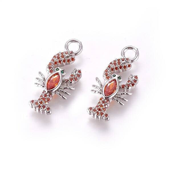 Brass Micro Pave Cubic Zirconia Pendants