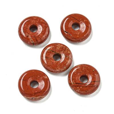 Natural Red Jasper Donut/Pi Disc Charms