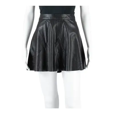 H&M DIVIDED Faux Leather Womens Skater Skirt Black Short UK 8