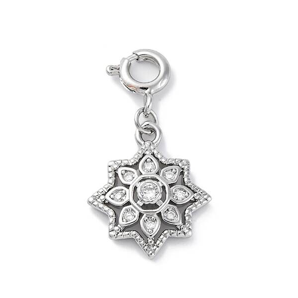 Brass Micro Pave Cubic Zirconia Pendants