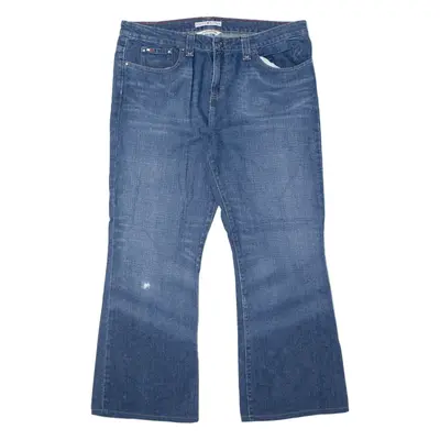 TOMMY HILFIGER Low Rise Jeans Blue Denim Regular Flared Stone Wash Womens W38 L29