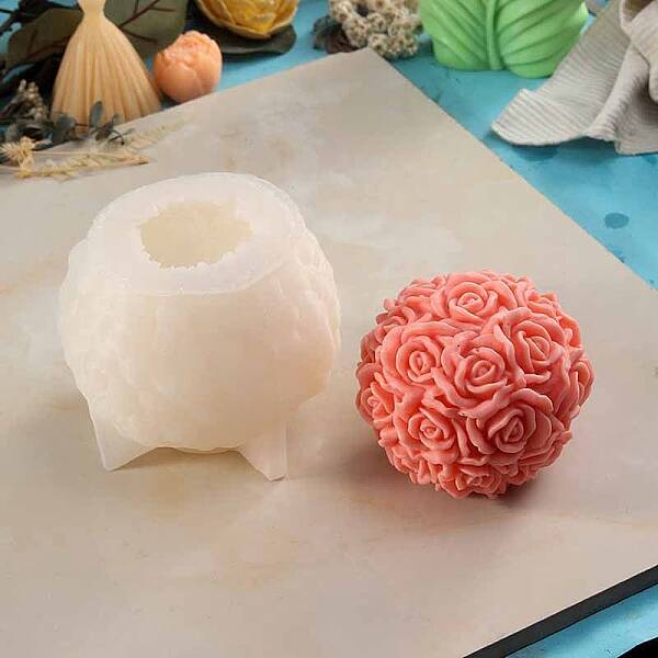 Rose Flower Ball Candle Molds
