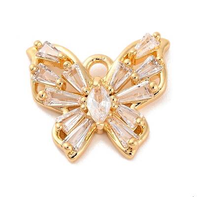 Brass Micro Pave Clear Cubic Zirconia Pendants