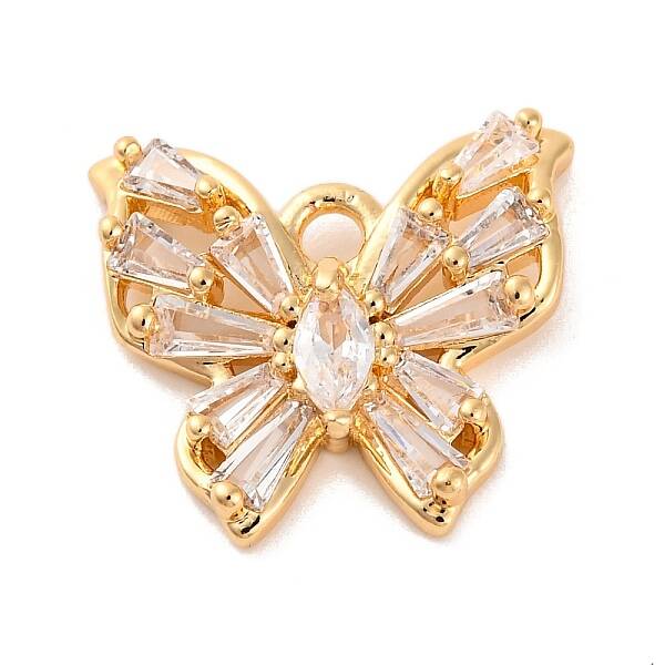 Brass Micro Pave Clear Cubic Zirconia Pendants