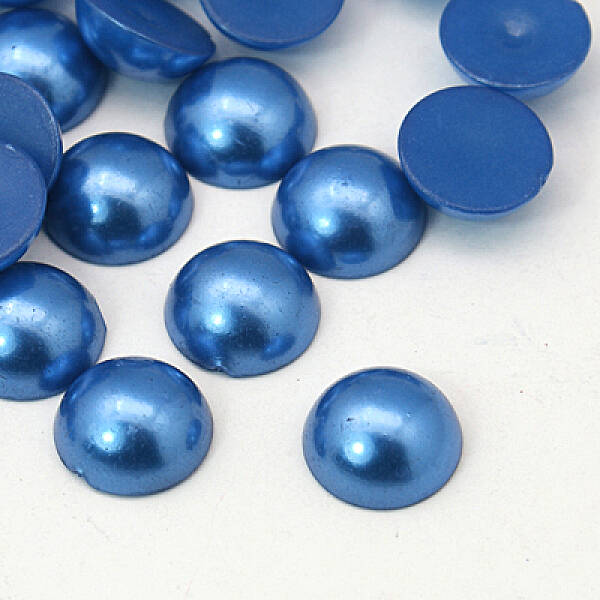 Half Round Domed Imitated Pearl Acrylic Cabochons