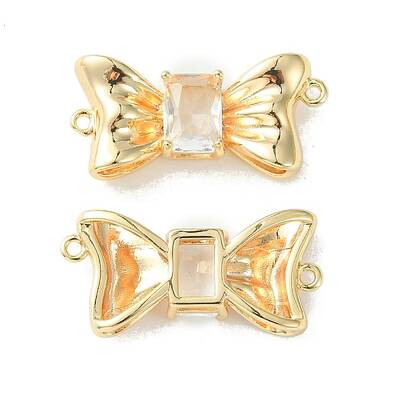 Brass Pave Cubic Zirconia Connector Charms