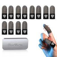BlueWow Silver Fiber Gaming Finger Sleeves | Seamless & Ultra-Sensitive | Pro Grip for CODM & PUBG | Breathable & Anti-Slip G...