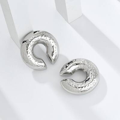 304 Stainless Steel C-Shaped Cuff Earrings for Women
