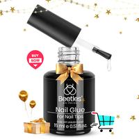 Beetles Gel Polish 9 In 1 Nail Glue with New Formula, 0.5 Fl Oz Super Strong Brush in Nail Gel Glue for False Nails Tips, Rhi...