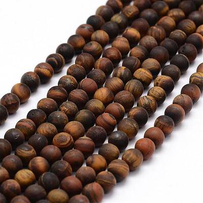 Frosted Natural Tiger Eye Beads Strands