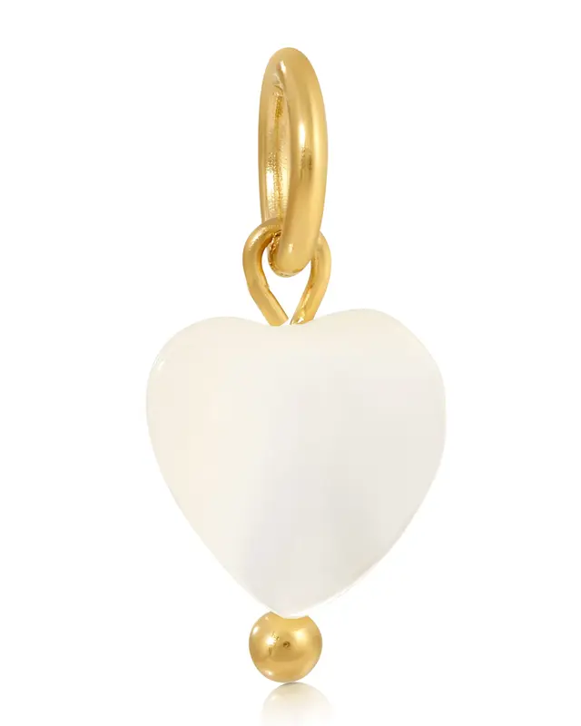 MOP Heart Charm | Metal Color: Gold