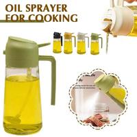 MIUVA Premium Glass Oil Sprayer - 2-in-1 Kitchen Oil Dispenser for Cooking, 16oz/470ml, Ideal for Air Fryer, Salad, Frying, a...