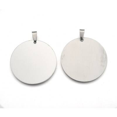 Non-Tarnish 201 Stainless Steel Flat Round Stamping Blank Tag Pendants
