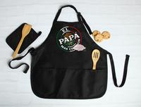 Mas Chingon Apron Unisex Men's & Women's Adjustable Strap Buckle Cotton Apron with Three-Section Front Pouch Pocket