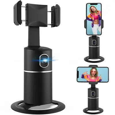 Auto Face Tracking Tripod, No App Required, 360° Rotation Face Body Phone Camera Mount Smart Shooting Phone Tracking Holder ...