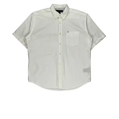 Tommy Hilfiger Short Sleeve Shirt - Large White Cotton
