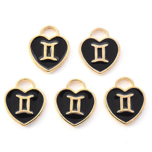 Light Gold Plated Alloy Enamel Pendants