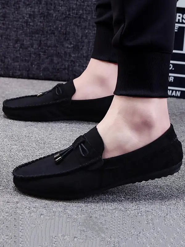 Men's Fashion Solid Color Lace up Front Square Toe Slip-on Loafers As Gift, Casual Comfortable Color Loafers for Daily Wear, ...