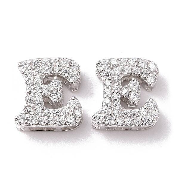 925 Sterling Silver Micro Pave Cubic Zirconia Beads