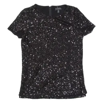 THE WHITE COMPANY Sequins Womens Top Black UK 8