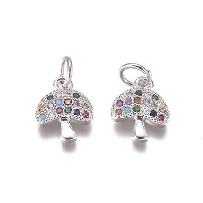 Brass Micro Pave Cubic Zirconia Charms