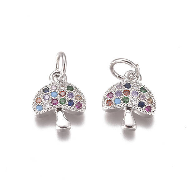 Brass Micro Pave Cubic Zirconia Charms