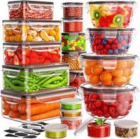 Food storage containers (20 containers and 20 lids), 40 leak-proof Tupperware sets for kitchen organization, meal preparation...