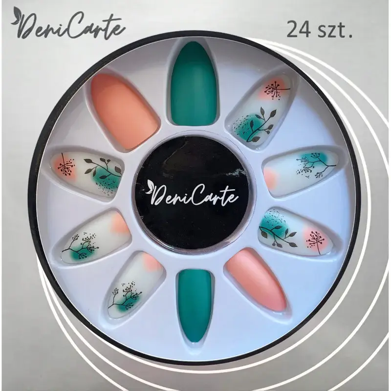 Deni Carte Tipsy Art - artificial nails with decorative patterns, UV free Floral