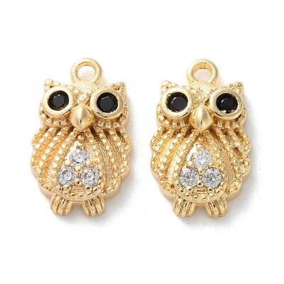 Brass Micro Pave Cubic Zirconia Charms