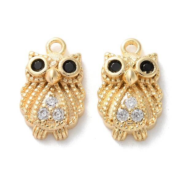 Brass Micro Pave Cubic Zirconia Charms