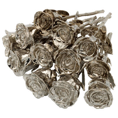 Platinum Dipped Roses: 1 Dozen 8 Rose Bouquet
