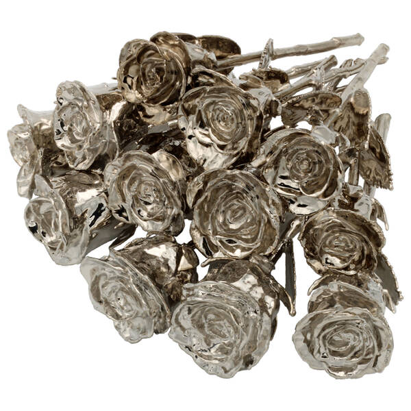 Platinum Dipped Roses: 1 Dozen 8 Rose Bouquet
