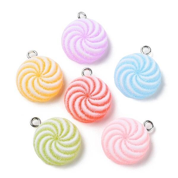 Translucent Resin Flat Round Pendants