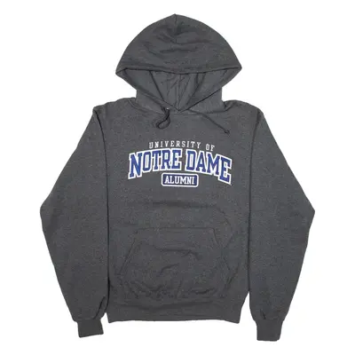 CHAMPION University Of Notre Dame Mens Grey Hoodie USA S