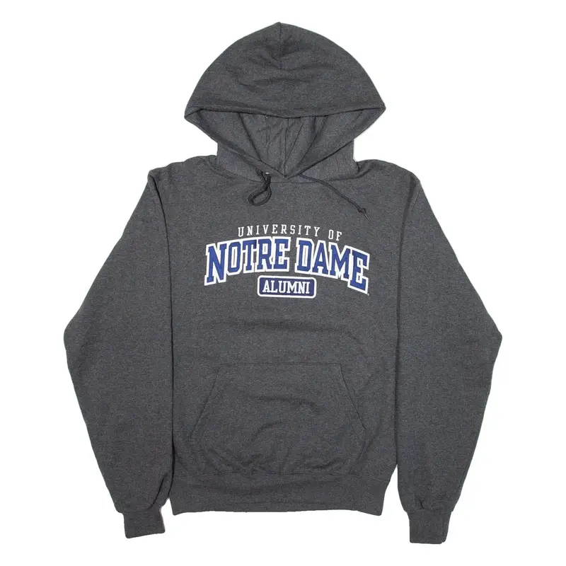 CHAMPION University Of Notre Dame Mens Grey Hoodie USA S