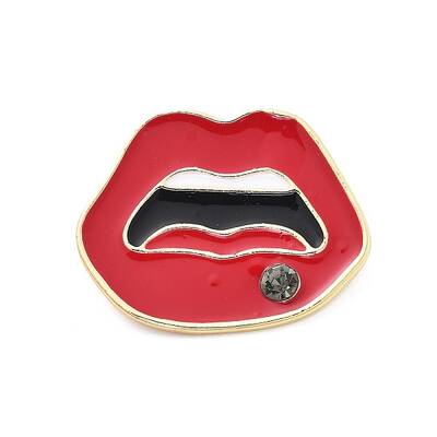 Red Lip Alloy Enamel Pin Brooches