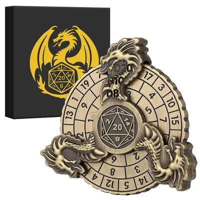 Dragon Metal Dice, 1 Count 7 in 1 Dragon Metal Dice, DND Dice Gift with Box, Role Playing Board Game Accessories