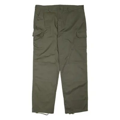 BLUE RIVER Cargo Mens Trousers Green Relaxed Tapered W42 L32