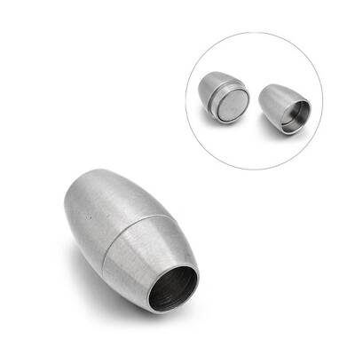 Tarnish Resistant Matte 304 Stainless Steel Oval Magnetic Clasps with Glue-in Ends