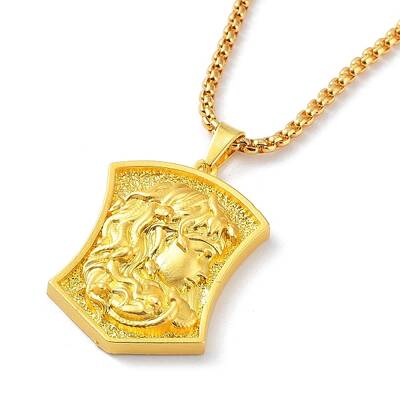 Alloy Pendant Necklace with Box Chains