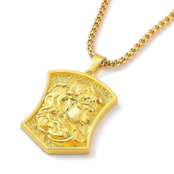 Alloy Pendant Necklace with Box Chains