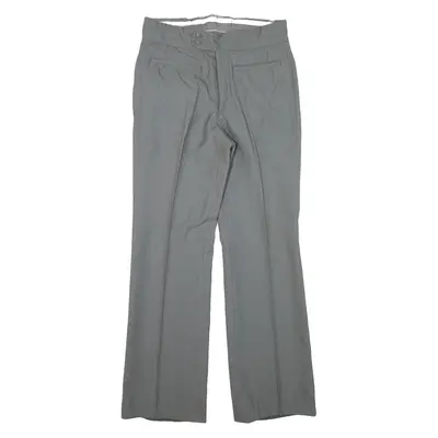 Pleated Trousers Grey Regular Straight Womens W28 L29