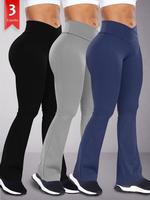 Women's Solid High Waist Sports Leggings, Breathable Comfortable High Stretch Yoga High Waisted Leggings, Gym Leggings, Ladie...
